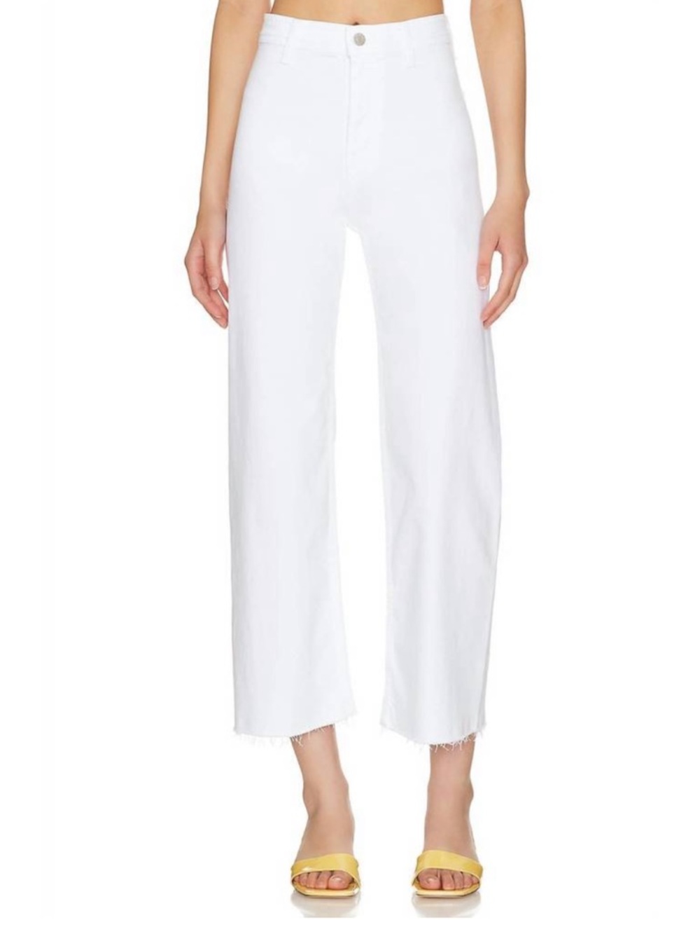 pistola White Wide-Leg Cropped Jeans